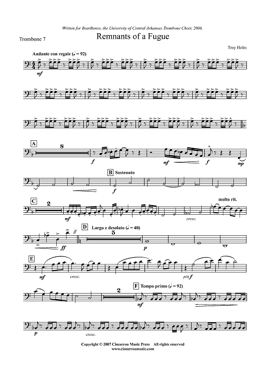 Remnants of a Fugue - Trombone 7