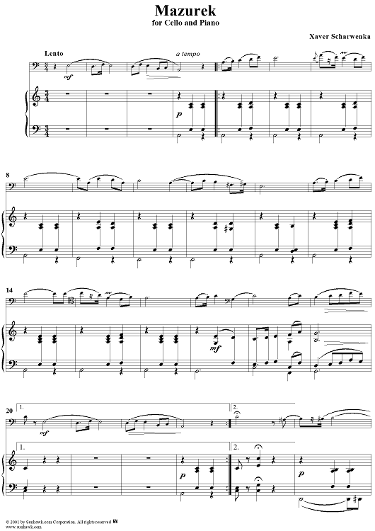 Mazurek - Piano Score