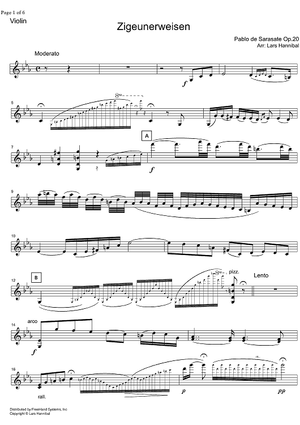 Zigeunerweisen Op.20 - Violin