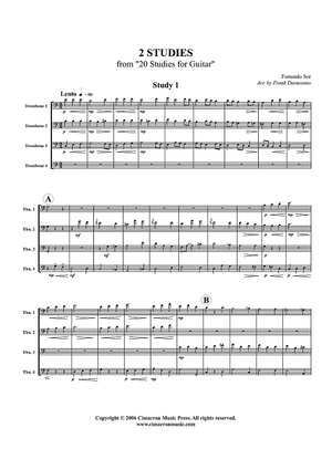 Two Studies from "20 Studies for Guitar" - Score