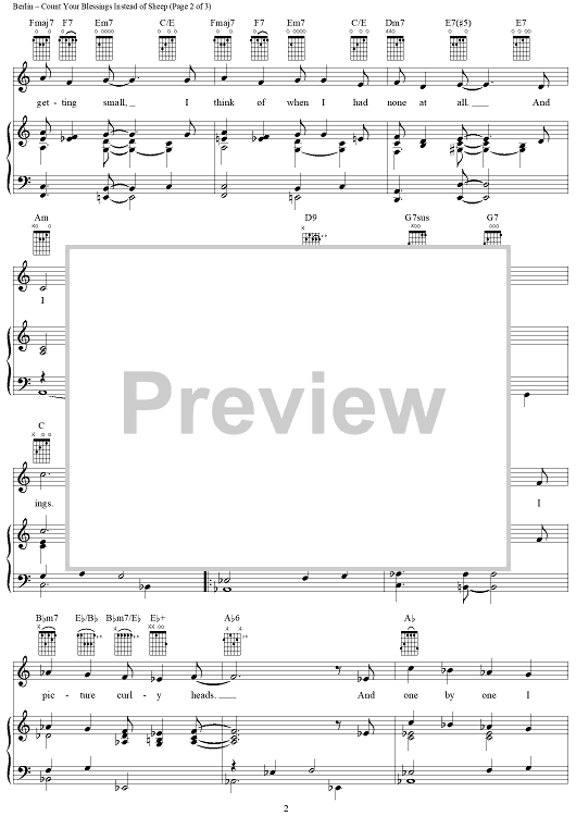 Count Your Blessings Instead of Sheep" Sheet Music by Bing Crosby