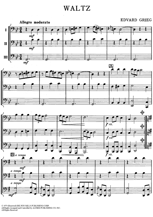 Waltz - Bass Clef Instruments