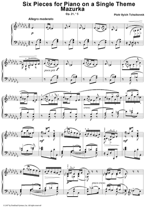 Six Pieces for Piano on a Single Theme. No. 5. Mazurka