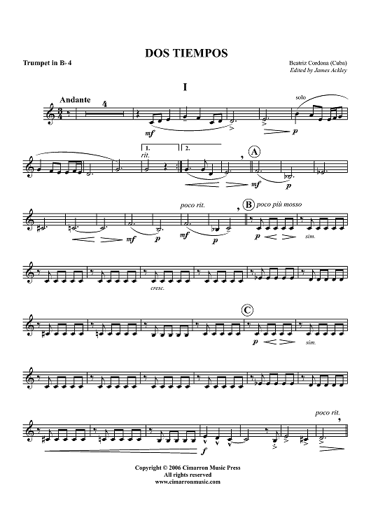 Dos Tiempos - Trumpet 4 in B-flat