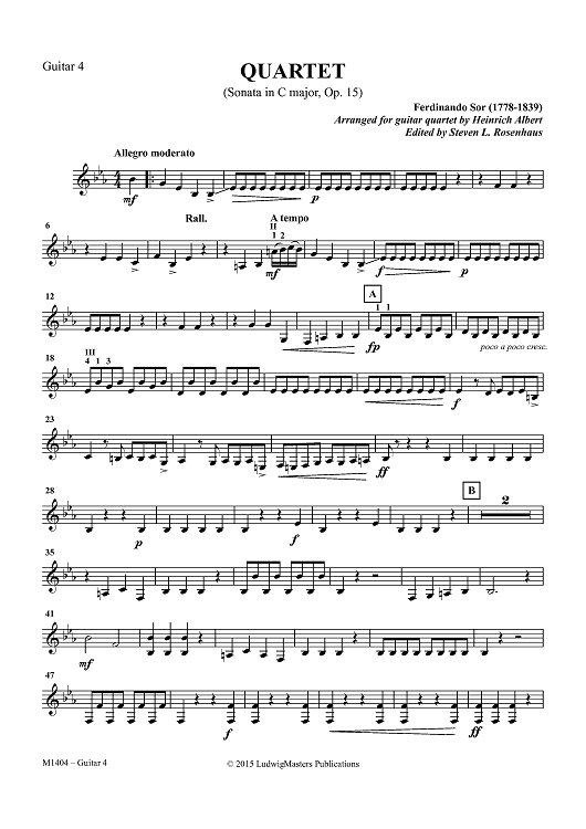 Quartet (Sonata in C major, Op. 15) - Guitar 4