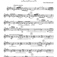 Spring-Song - from Songs Without Words, Op. 62 #6 - Part 3 Horn or English Horn in F