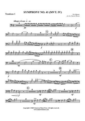 Symphony No. 41, Mvt. IV - Trombone 1