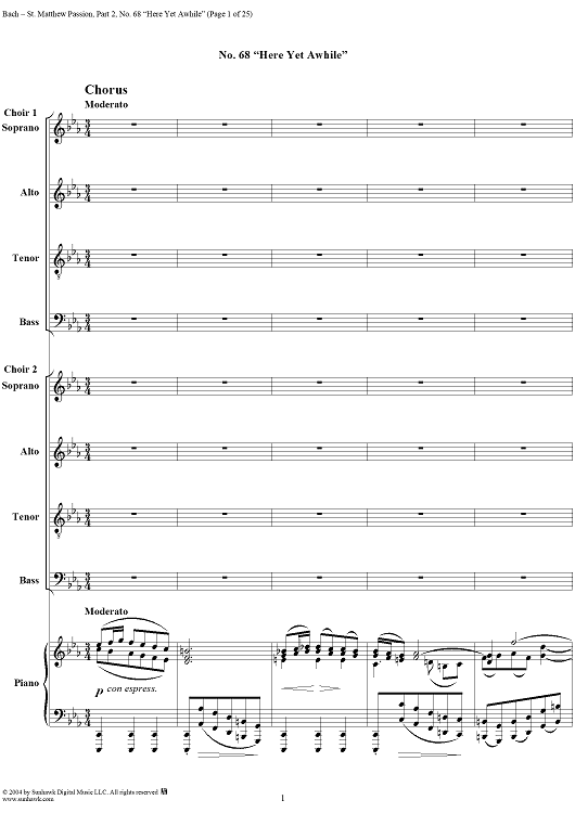 St. Matthew Passion: Part II, No. 68, "Here Yet Awhile"