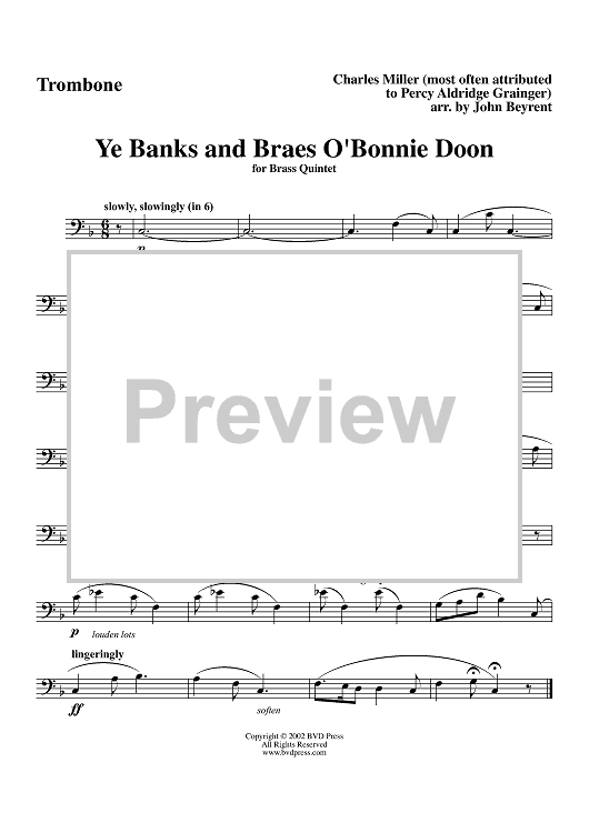 Ye Banks and Braes O'Bonnie Doon - Trombone