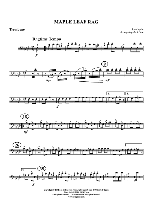 Maple Leaf Rag - Trombone