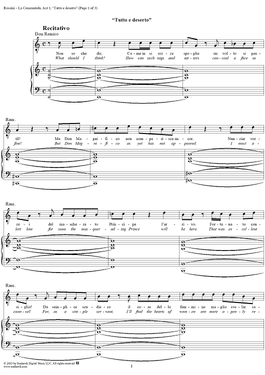 La Cenerentola, Act 1, Recitative - Vocal Score