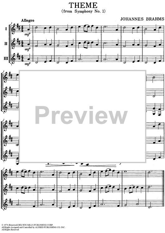 Theme (from Symphony No. 1) - Horn in F