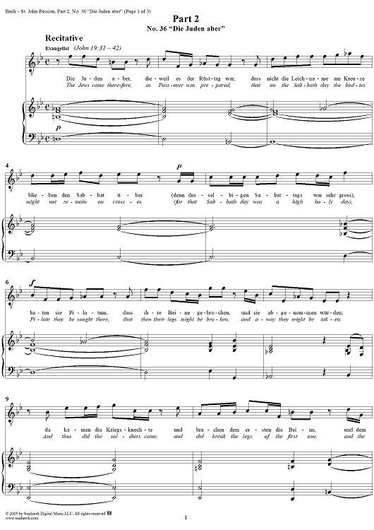 St. John Passion: Part II, No. 36, "Die Juden aber"