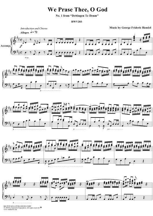 We Praise Thee, O God - No. 1 from Dettingen Te Deum - HWV283