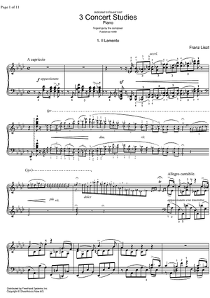 Il Lamento, No. 1 from 3 Concert Studies