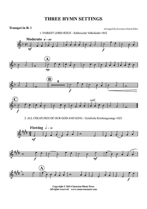 Three Hymn Settings - Trumpet 1 in Bb