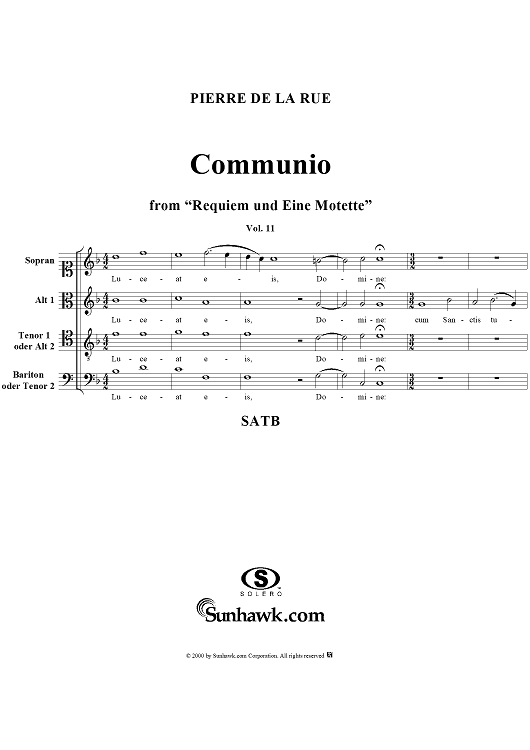 Communio, from "Requiem und Eine Motette", Vol.11