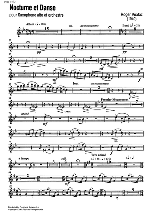 Nocturne et Danse Op.58 No. 2 - Oboe 1