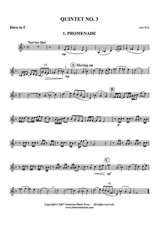 Quintet No. 3 - Horn in F