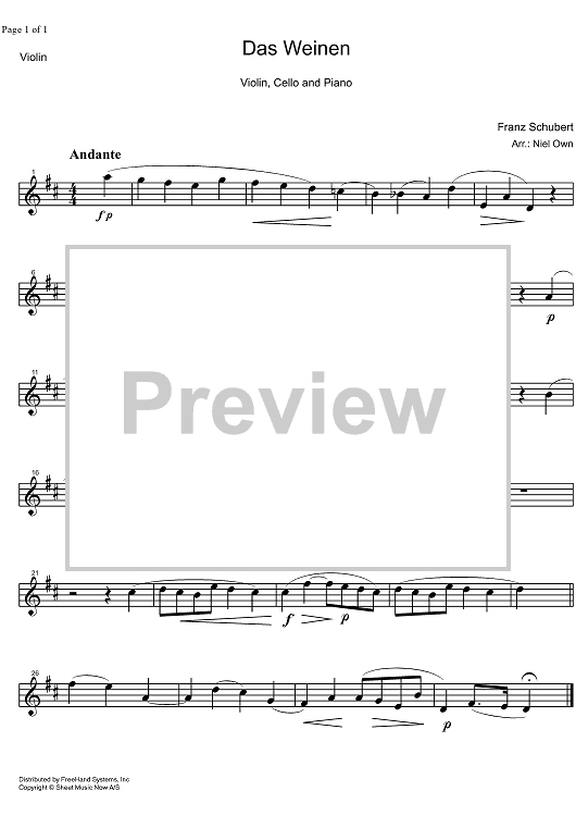 Das Weinen Op.106 No. 2 D926 - Violin