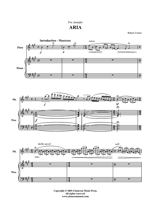 Aria - Piano Score