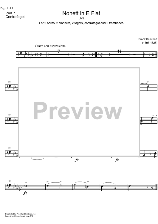 Nonet Eb Major D79 - Contrabassoon
