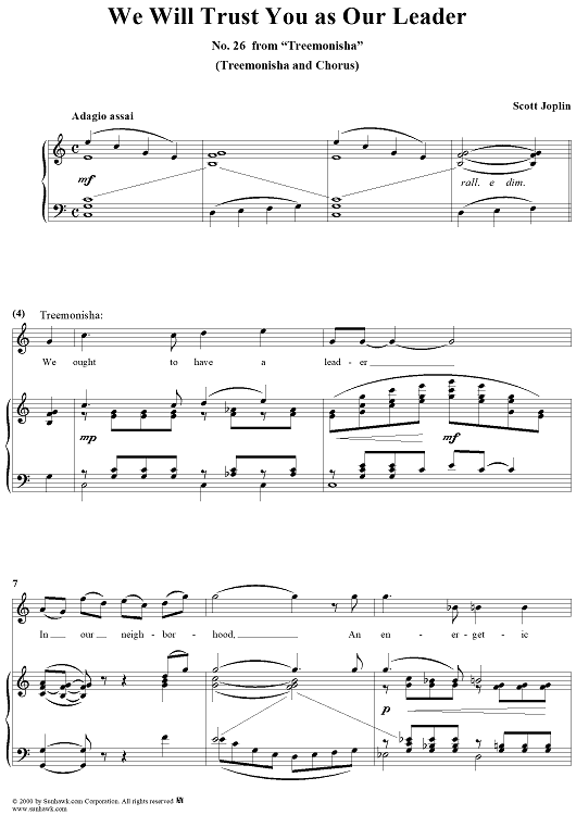 Treemonisha, No. 26: We Will Trust You as Our Leader