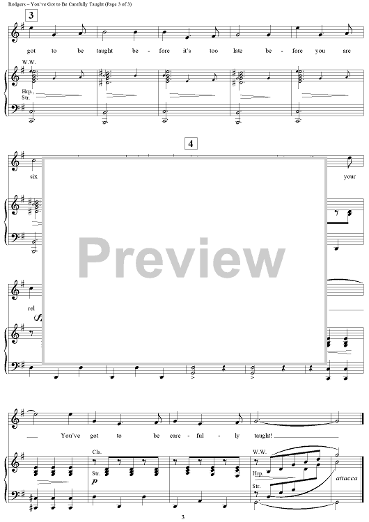 You ve Got To Be Carefully Taught Sheet Music For Piano Vocal Sheet You ve got to be carefully taught sheet music for piano vocal sheet