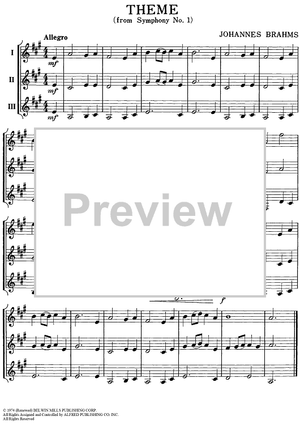 Theme (from Symphony No. 1) - Bb Clarinet / Bass Clarinet
