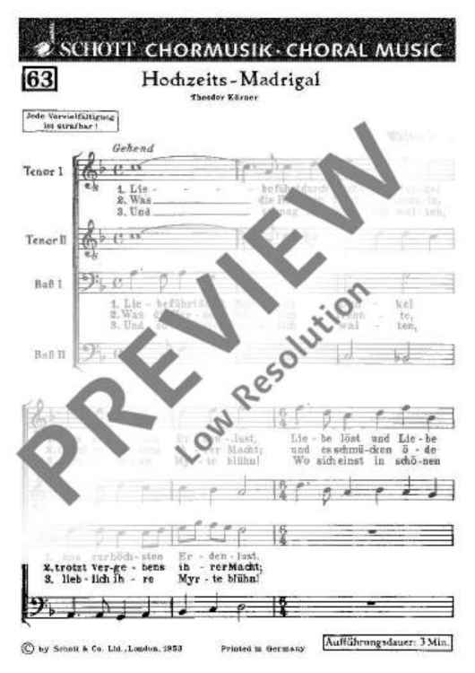 Hochzeits-Madrigal - Choral Score