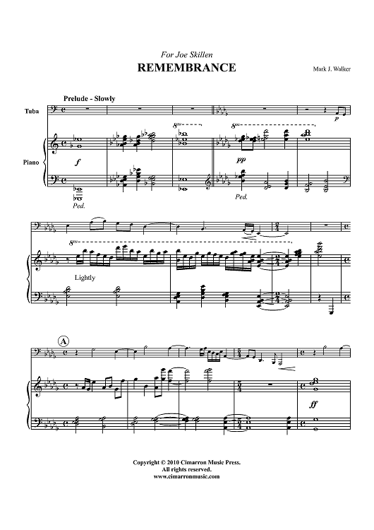 Remembrance - Piano Score