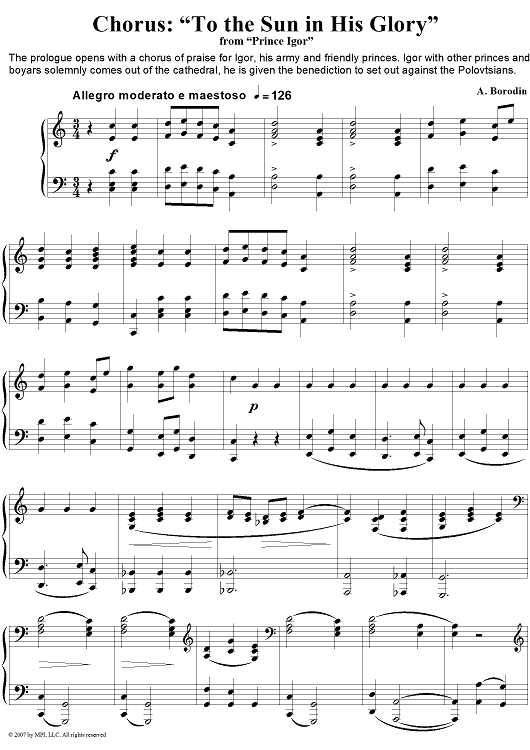 Prince Igor.  2. Chorus: “To the Sun in His Glory”