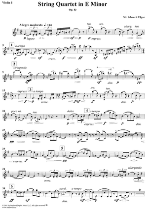 String Quartet in E Minor, Op. 83 - Violin 1