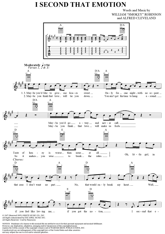 I Second That Emotion