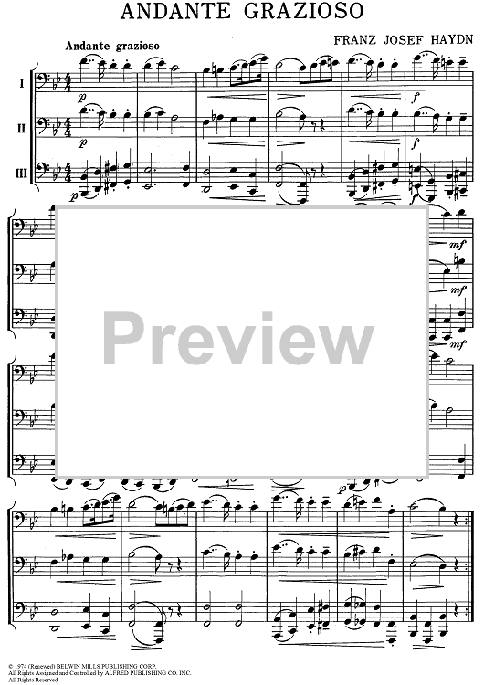 Andante Grazioso - Bass Clef Instruments