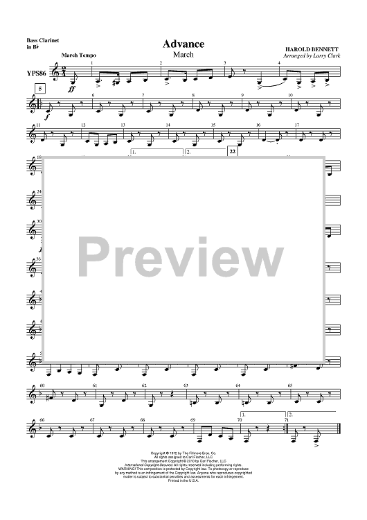 Advance (March) - Bass Clarinet in B-flat