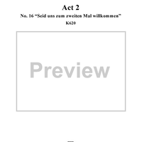 "Seid uns zum zweiten Mal willkommen", No. 16 from  "Die Zauberflöte", Act 2 (K620) - Full Score