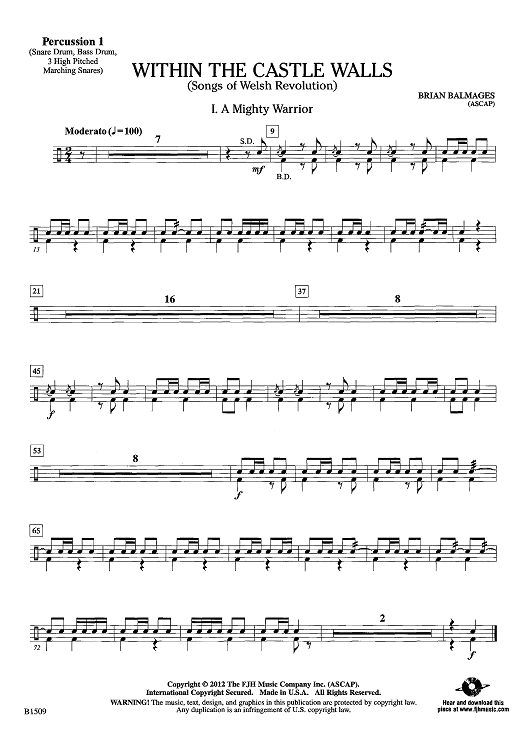 Within the Castle Walls - Percussion 1