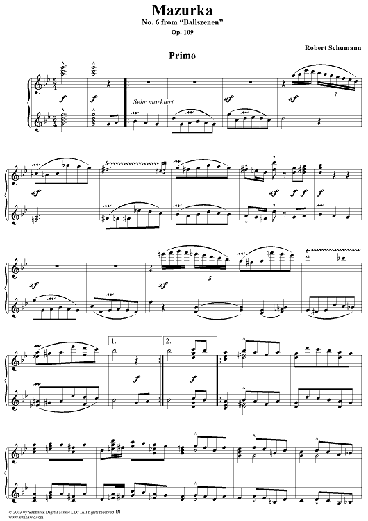 Ballszenen, No. 6: Mazurka