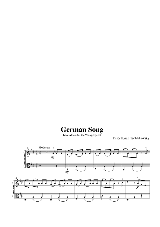 German Song - from Album for the Young, Op. 39