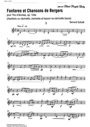Fanfares et Chanson de Bergers - Clarinet in C