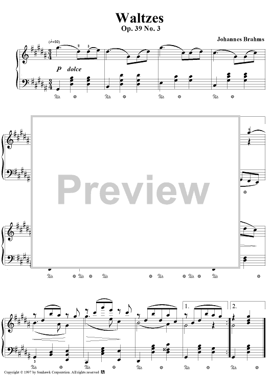 Sixteen Waltzes, op. 39, no. 3 in G-sharp minor