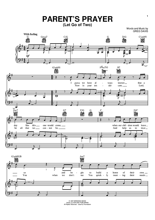 Parent's Prayer (Let Go Of Two)