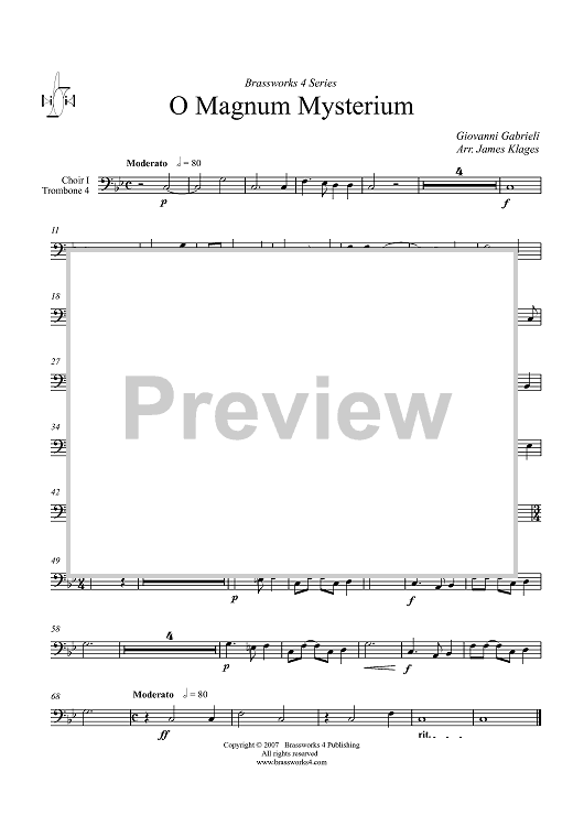 O Magnum Mysterium - Choir 1, Trombone 4
