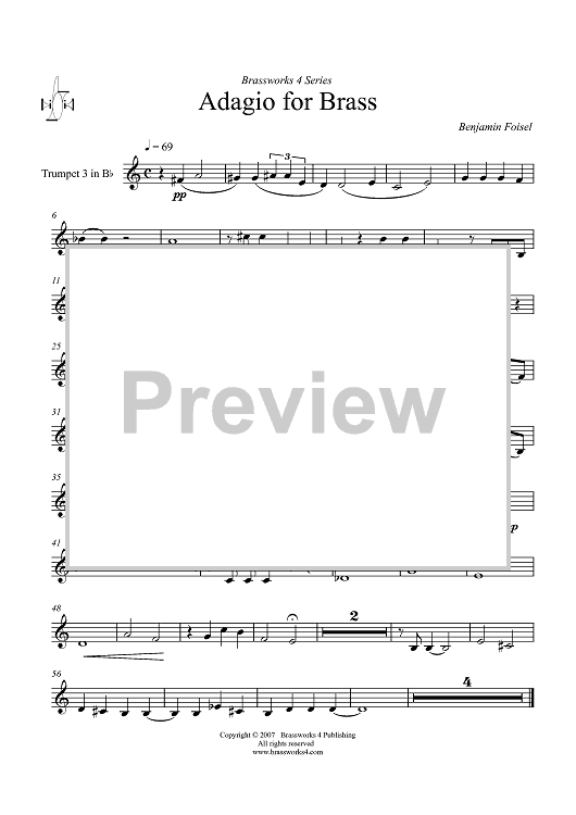 Adagio for Brass - Trumpet 3 in B-flat