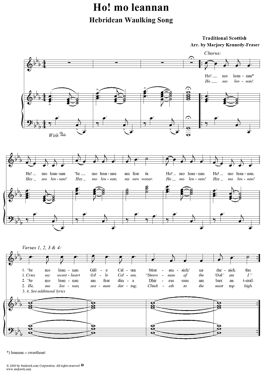 Hebridean Waulking Song, Ho! mo leannan