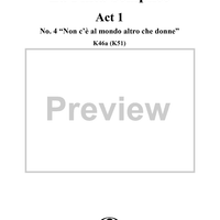 "Non c'è al mondo altro che donne", No. 4 from "La Finta Semplice", Act 1, K46a (K51) - Full Score