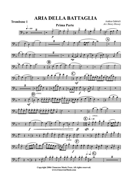 Aria Della Battaglia - Trombone 1