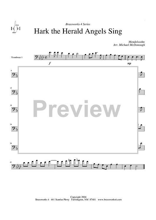 Hark the Herald Angels Sing - Trombone 1