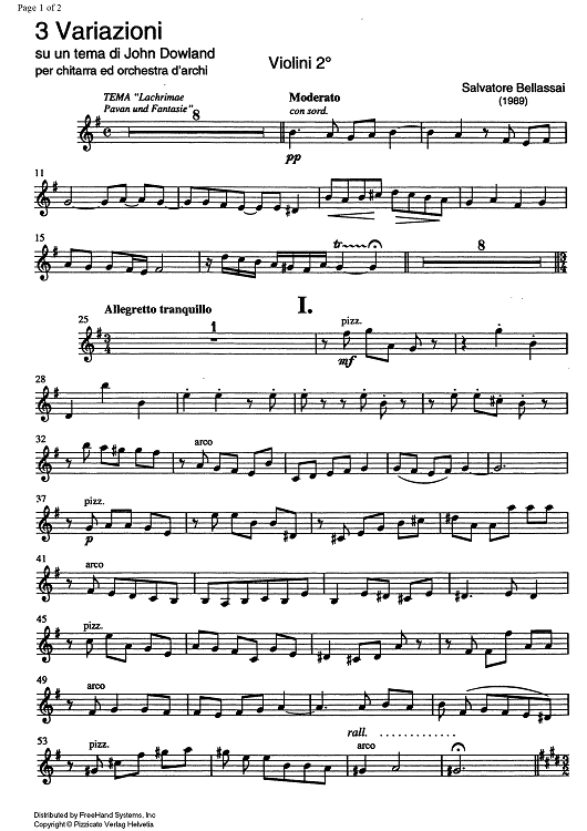 3 Variations on a theme by John Dowland - Violin 2